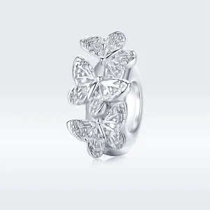 (Bild für) Silberner Schmetterlings-Abstandshalter-Charm im Pandora-Stil - BSC120