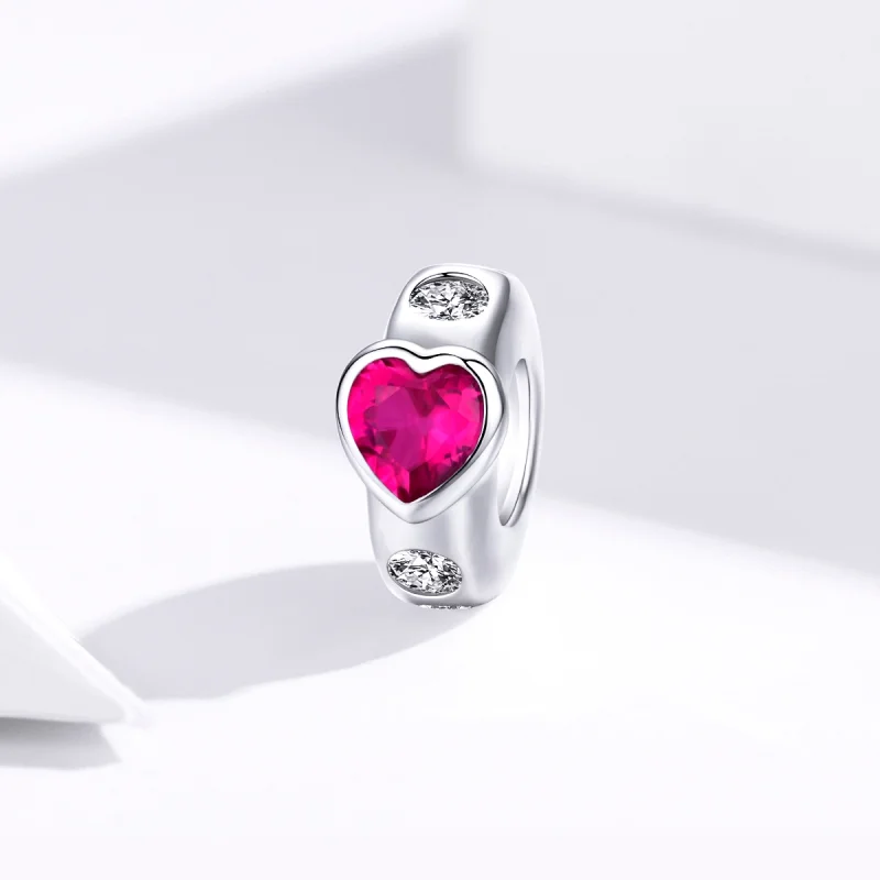 (Bild für) Silberner Spacer-Charm „Bright Love“ im Pandora-Stil - BSC123 - Ansicht 2