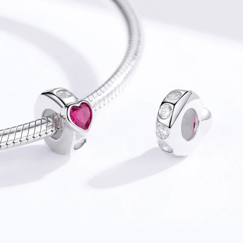 (Bild für) Silberner Spacer-Charm „Bright Love“ im Pandora-Stil - BSC123 - Ansicht 3