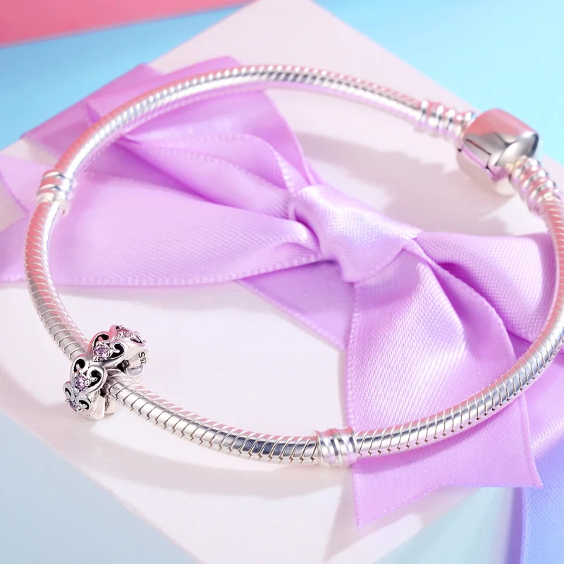 (Bild für) Silberner Spacer-Charm in Herzform im Pandora-Stil - SCC339 - Ansicht 5