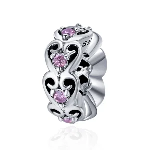 (Bild für) Silberner Spacer-Charm in Herzform im Pandora-Stil - SCC339