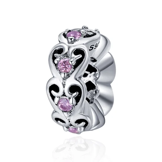 (Bild für) Silberner Spacer-Charm in Herzform im Pandora-Stil - SCC339