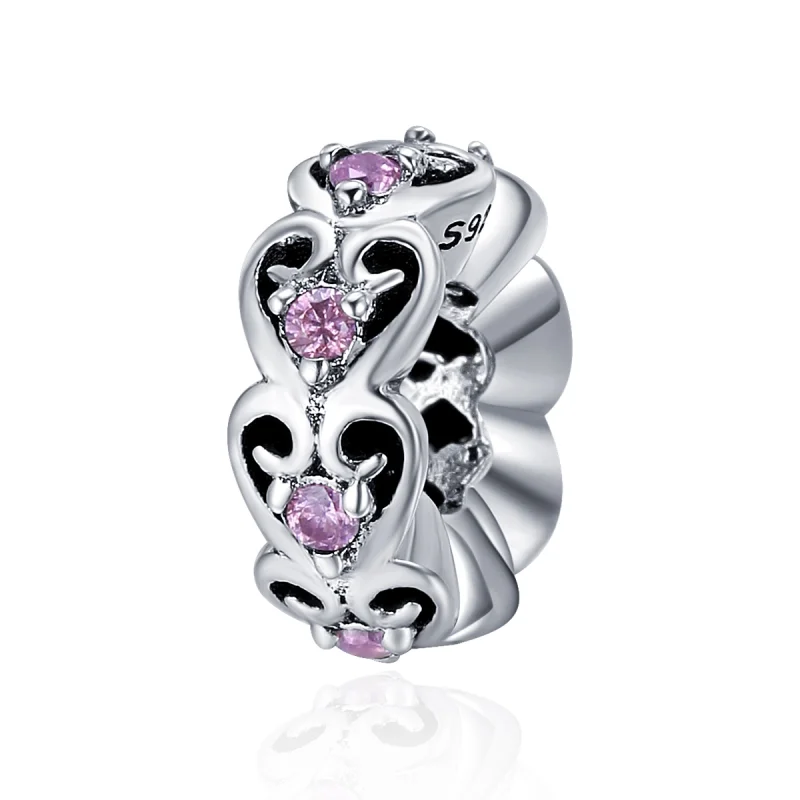 (Bild für) Silberner Spacer-Charm in Herzform im Pandora-Stil - SCC339