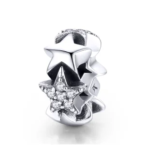 (Bild für) Silberner Spacer-Charm „Kleine Sterne“ im Pandora-Stil - SCC929