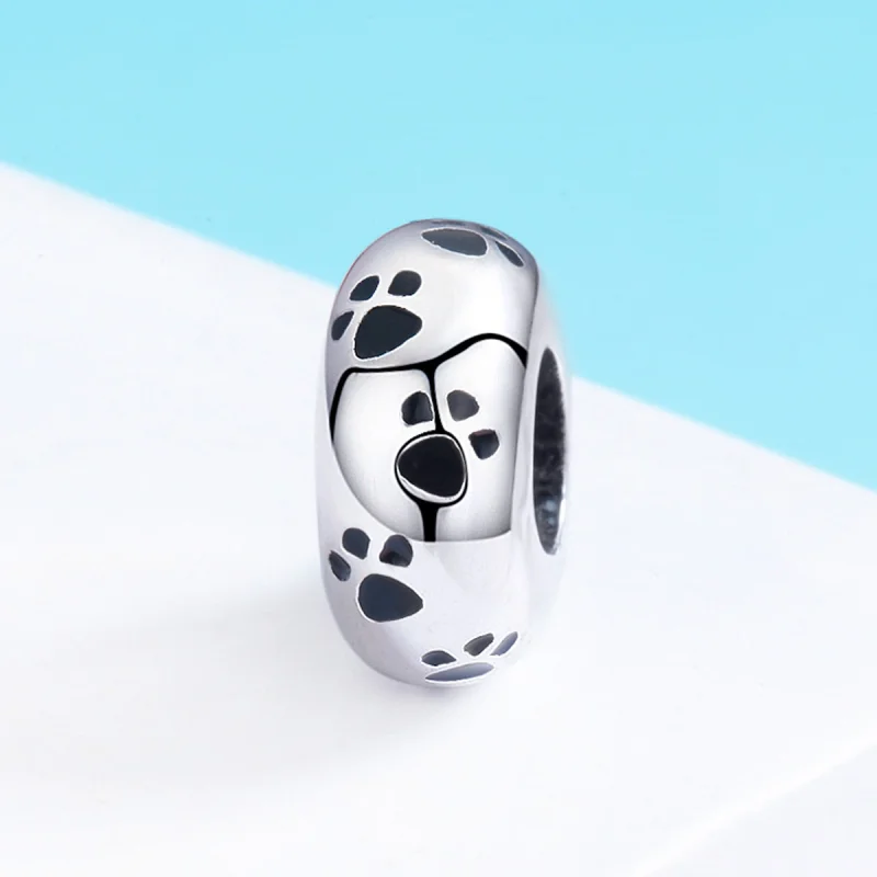 (Bild für) Silberner Spacer-Charm mit Haustierabdruck im Pandora-Stil - SCC594 - Ansicht 3