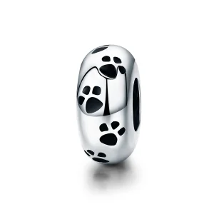 (Bild für) Silberner Spacer-Charm mit Haustierabdruck im Pandora-Stil - SCC594