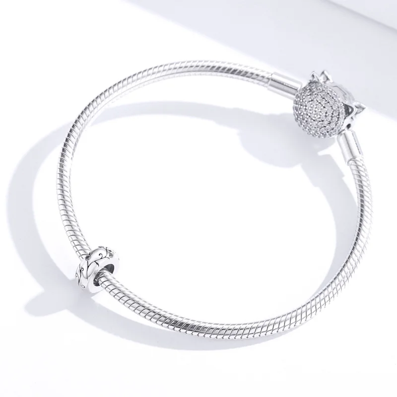 (Bild für) Silberner Spacer-Charm mit klassischem Muster im Pandora-Stil - SCC1559 - Ansicht 2