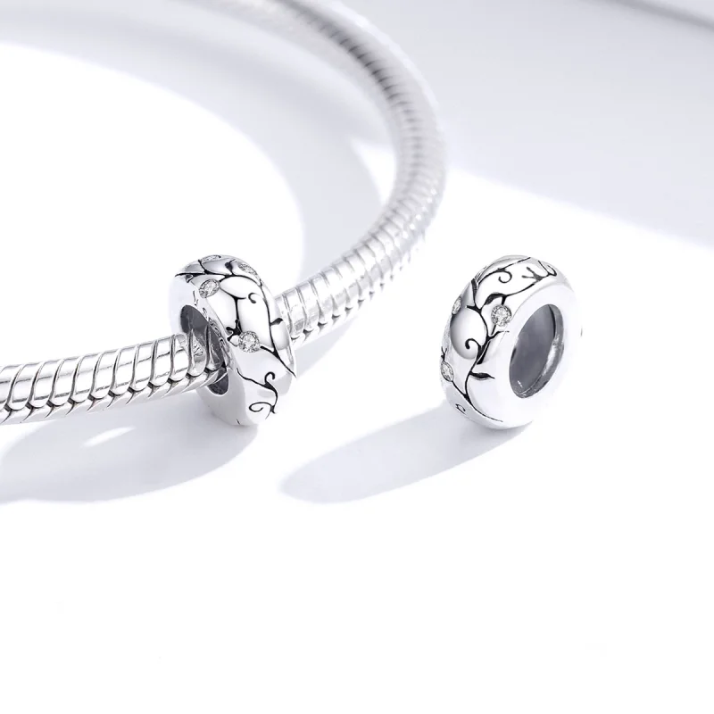 (Bild für) Silberner Spacer-Charm mit klassischem Muster im Pandora-Stil - SCC1559 - Ansicht 4