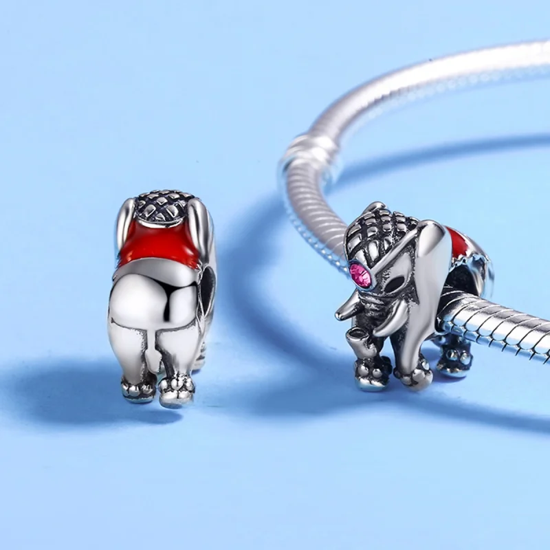 (Bild für) Silberner Spacer-Charm mit süßem Elefantenbaby im Pandora-Stil - SCC321 - Ansicht 5