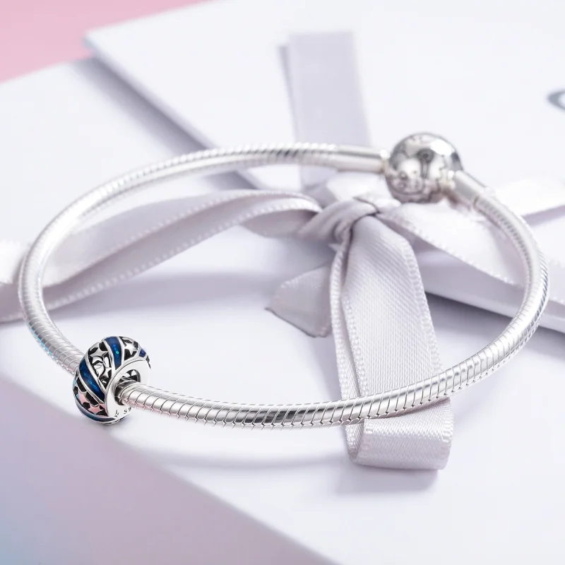 (Bild für) Silberner Spacer-Charm „The Shining Star River“ im Pandora-Stil - SCC636 - Ansicht 4
