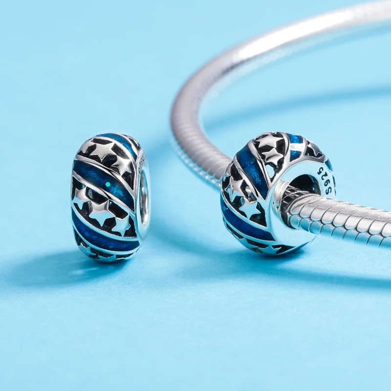 (Bild für) Silberner Spacer-Charm „The Shining Star River“ im Pandora-Stil - SCC636 - Ansicht 5