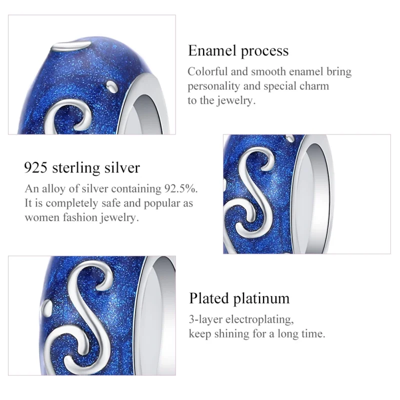 (Bild für) Silberner Star Glow Spacer-Charm im Pandora-Stil - SCC1388 - Ansicht 5