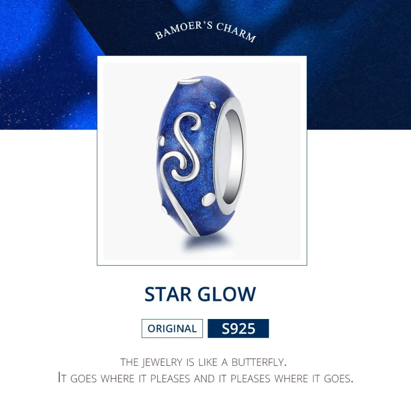 (Bild für) Silberner Star Glow Spacer-Charm im Pandora-Stil - SCC1388 - Ansicht 7