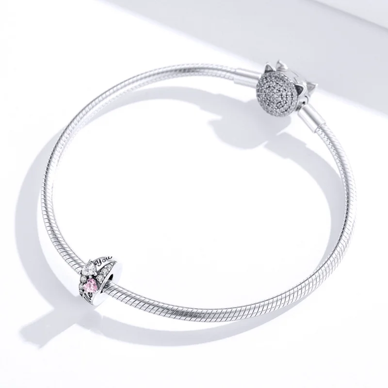 (Bild für) Silberner „Sweet Heart Spacer“-Charm im Pandora-Stil - BSC283 - Ansicht 2
