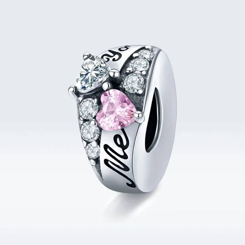 (Bild für) Silberner „Sweet Heart Spacer“-Charm im Pandora-Stil - BSC283 - Ansicht 5
