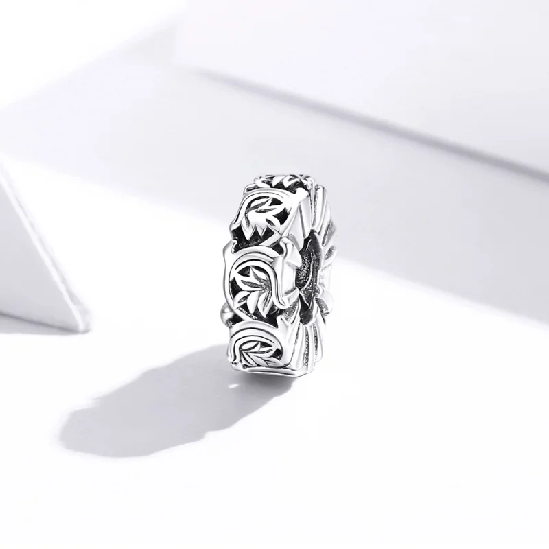 (Bild für) Silberner Vintage-Ranken-Spacer-Charm im Pandora-Stil - SCC1601 - Ansicht 2