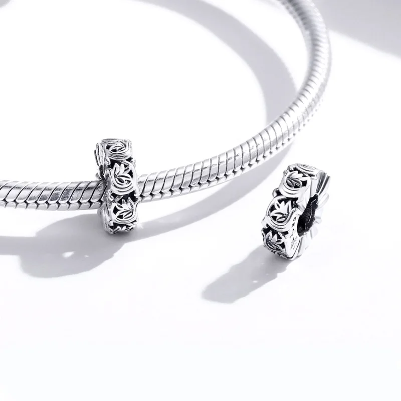 (Bild für) Silberner Vintage-Ranken-Spacer-Charm im Pandora-Stil - SCC1601 - Ansicht 4
