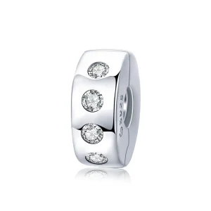 (Bild für) Silberner Zirkonia-Spacer-Charm im Pandora-Stil - BSC165