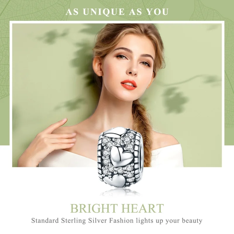(Bild für) Spacer-Charm „Shine In My Heart“ aus Silber im Pandora-Stil - SCC798 - Ansicht 6