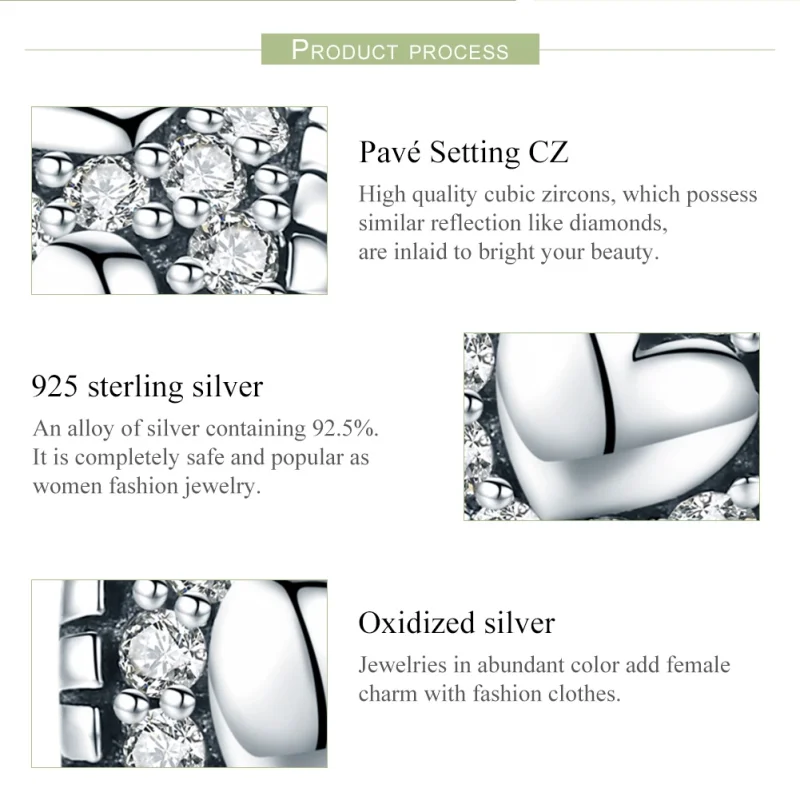 (Bild für) Spacer-Charm „Shine In My Heart“ aus Silber im Pandora-Stil - SCC798 - Ansicht 7