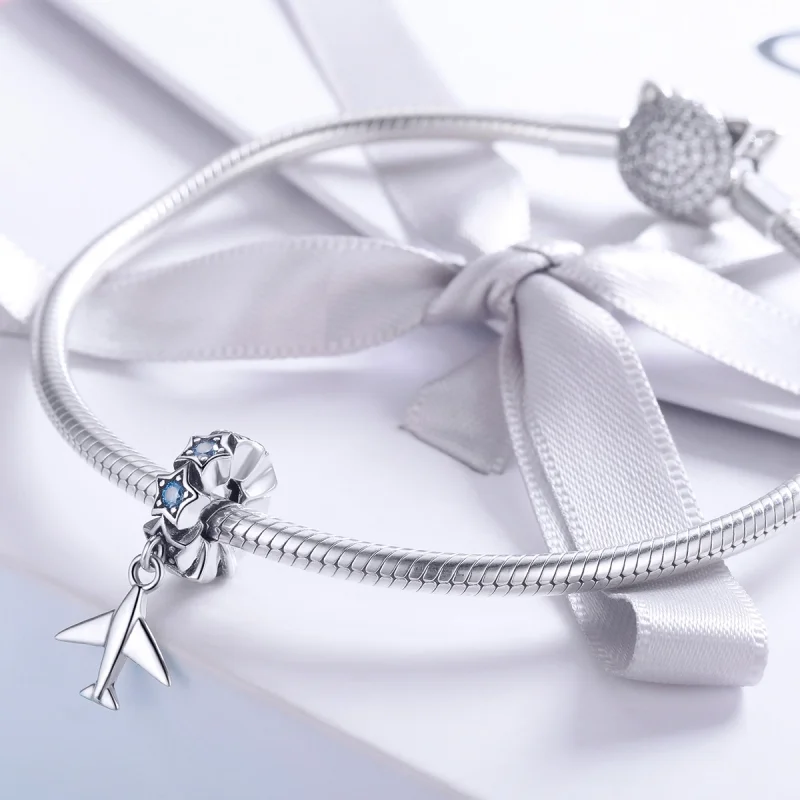 (Bild für) Spacer-Charm „Traum vom Reisen“ im Pandora-Stil aus Silber - SCC882 - Ansicht 3
