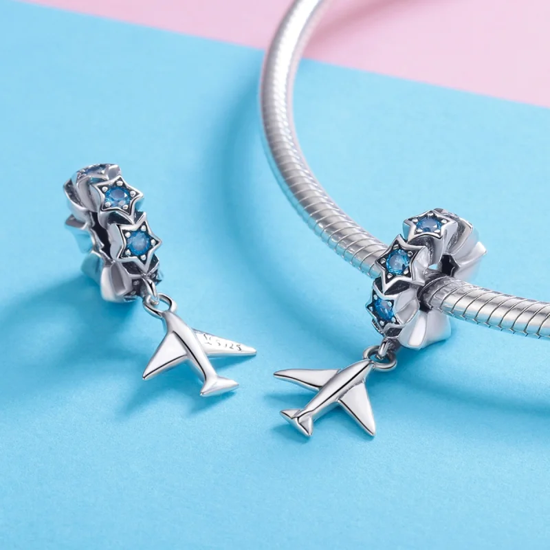 (Bild für) Spacer-Charm „Traum vom Reisen“ im Pandora-Stil aus Silber - SCC882 - Ansicht 4