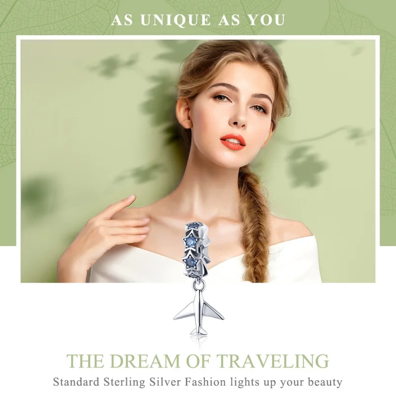 (Bild für) Spacer-Charm „Traum vom Reisen“ im Pandora-Stil aus Silber - SCC882 - Ansicht 6