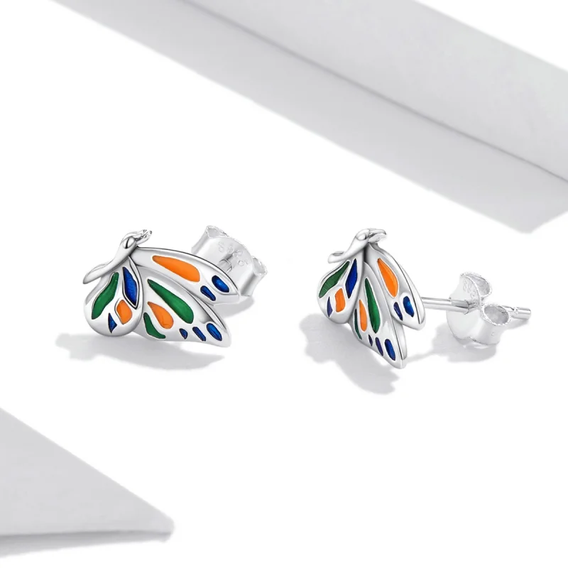 (Bild für) Brillante Schmetterlings-Ohrstecker im Pandora-Stil - SCE1359 - Ansicht 3