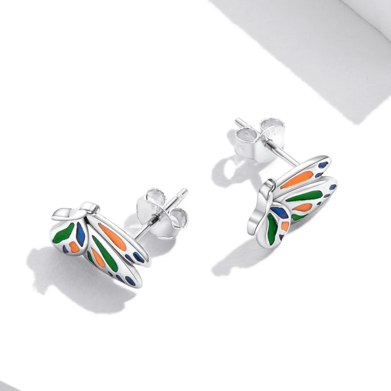 (Bild für) Brillante Schmetterlings-Ohrstecker im Pandora-Stil - SCE1359 - Ansicht 4