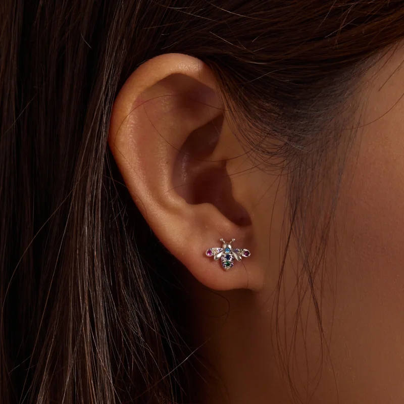 (Bild für) Bunte Bienen-Ohrstecker im Pandora-Stil - BSE559 - Ansicht 8