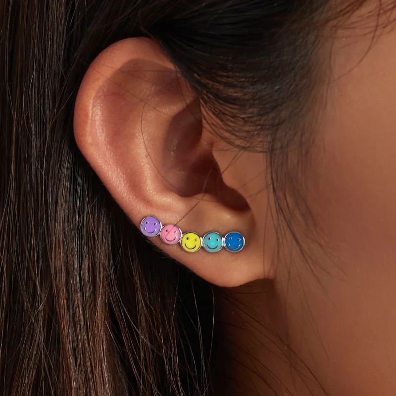 (Bild für) Bunte Smiley-Ohrstecker im Pandora-Stil - BSE553 - Ansicht 8