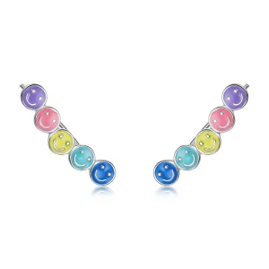 (Bild für) Bunte Smiley-Ohrstecker im Pandora-Stil - BSE553