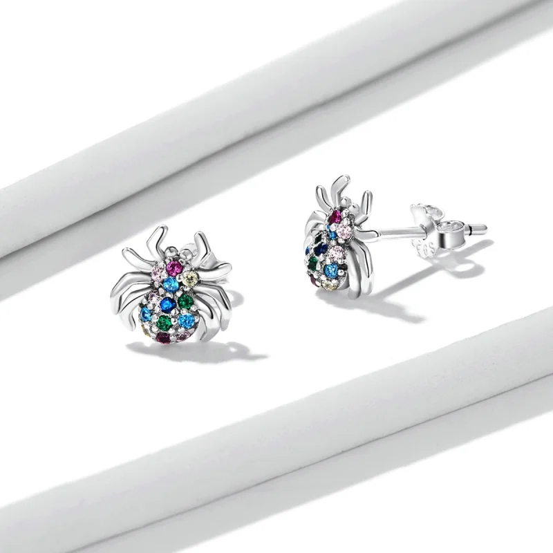 (Bild für) Bunte Spinnen-Ohrstecker im Pandora-Stil - BSE561 - Ansicht 3
