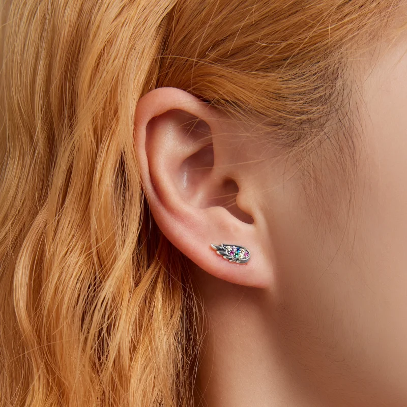 (Bild für) Bunte Zirkonium-Flügel-Ohrstecker im Pandora-Stil - SCE1397 - Ansicht 5