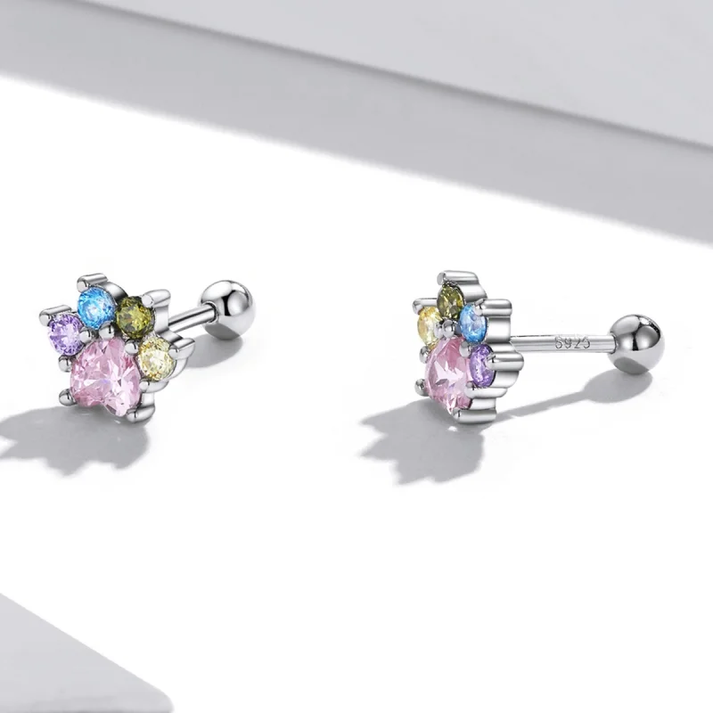 (Bild für) Bunte Zirkonium-Niedliche Krallen-Ohrstecker im Pandora-Stil - SCE1334 - Ansicht 3