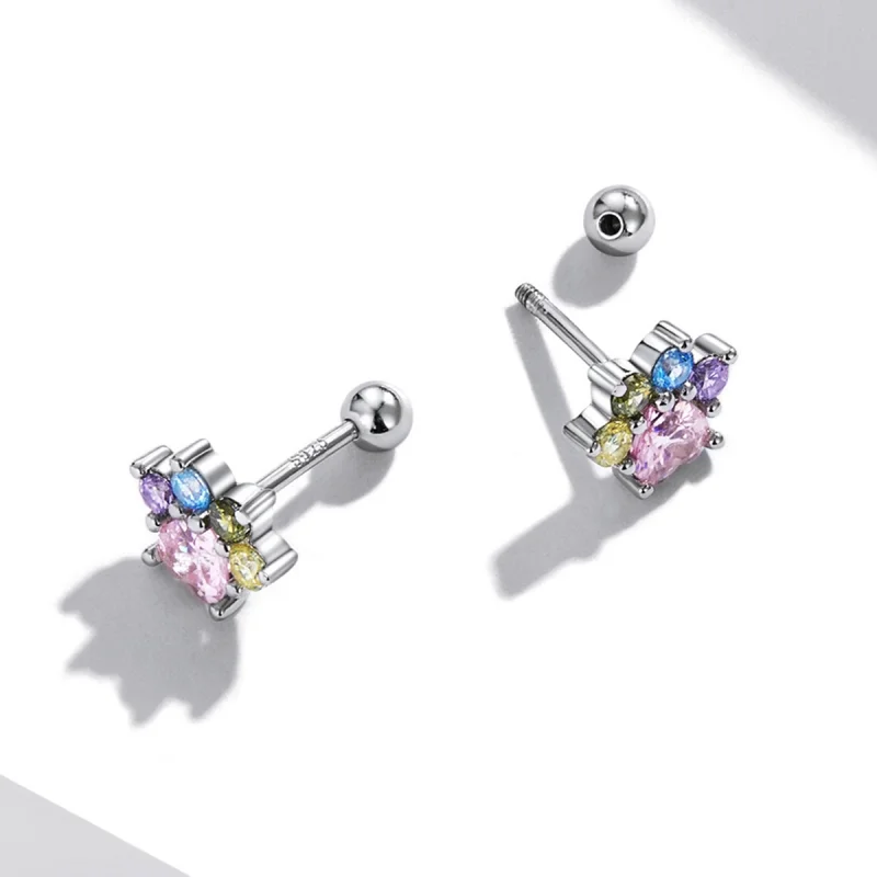 (Bild für) Bunte Zirkonium-Niedliche Krallen-Ohrstecker im Pandora-Stil - SCE1334 - Ansicht 4