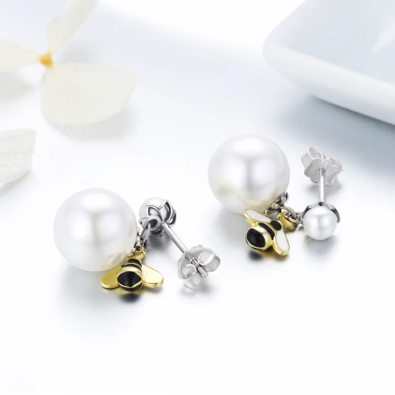 (Bild für) Damen-Blumen-Ohrstecker im Pandora-Stil - SCE232 - Ansicht 7
