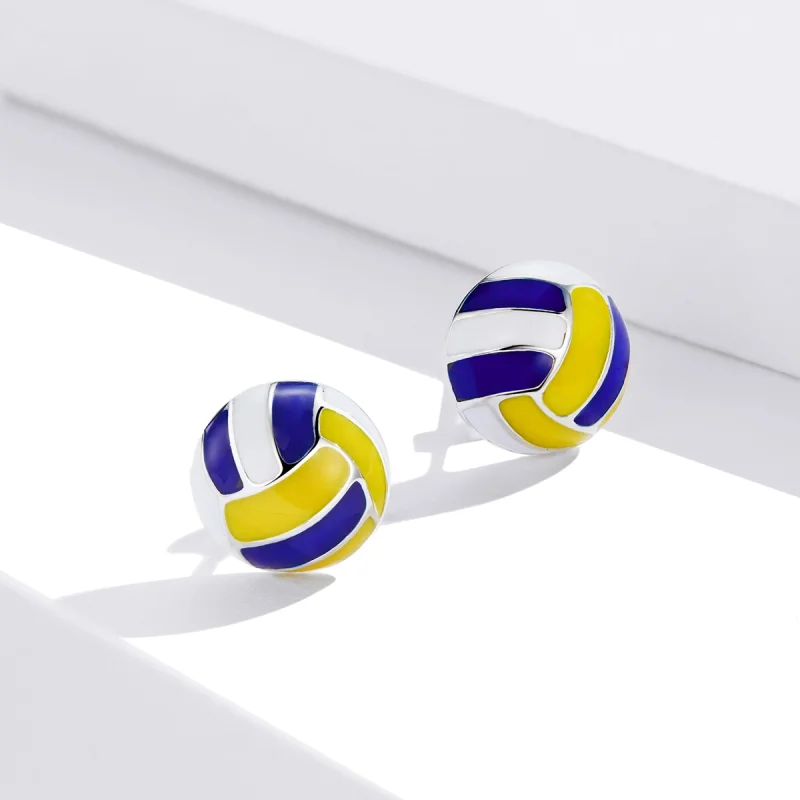 (Bild für) Dynamische Volleyball-Ohrstecker im Pandora-Stil - SCE902 - Ansicht 2