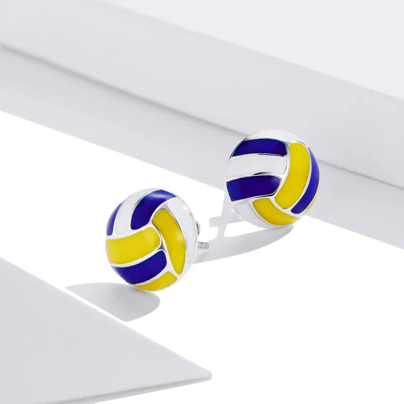 (Bild für) Dynamische Volleyball-Ohrstecker im Pandora-Stil - SCE902 - Ansicht 4