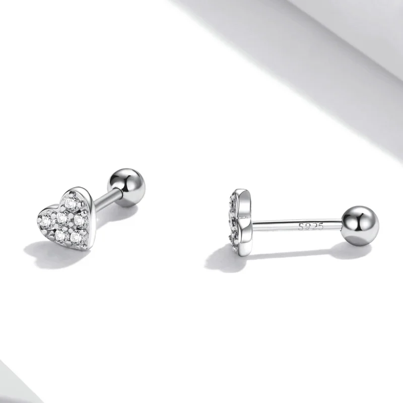 (Bild für) Einfache Liebes-Ohrstecker im Pandora-Stil - SCE1298 - Ansicht 3