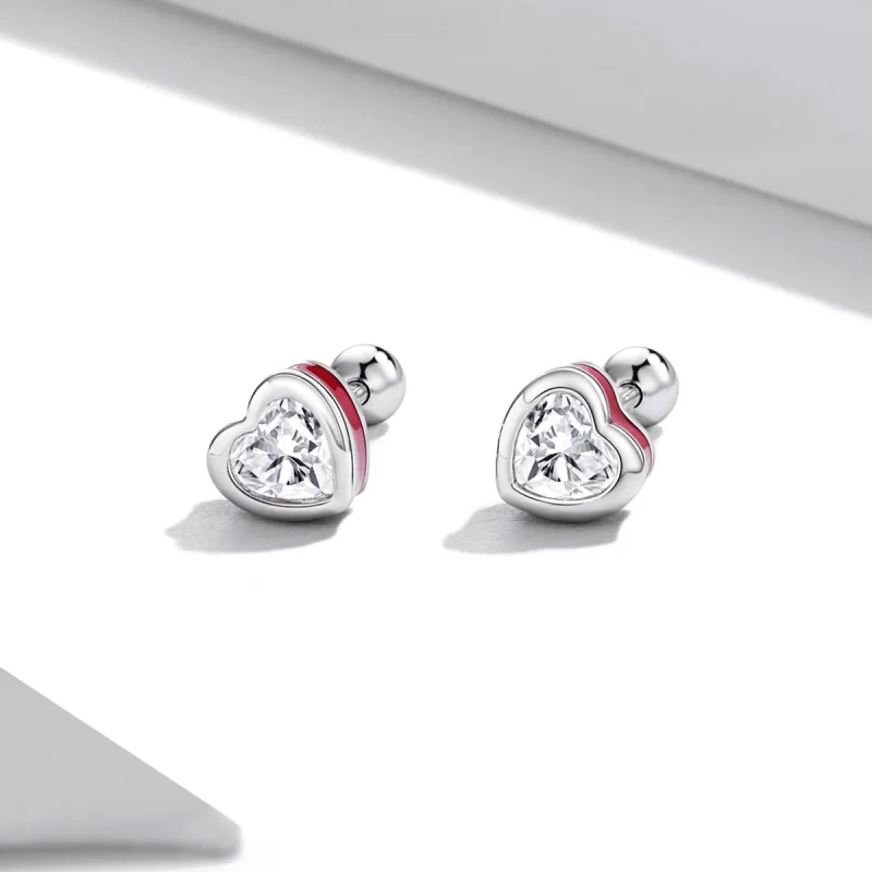 (Bild für) Einfache Liebes-Ohrstecker im Pandora-Stil - SCE1352-VT - Ansicht 2