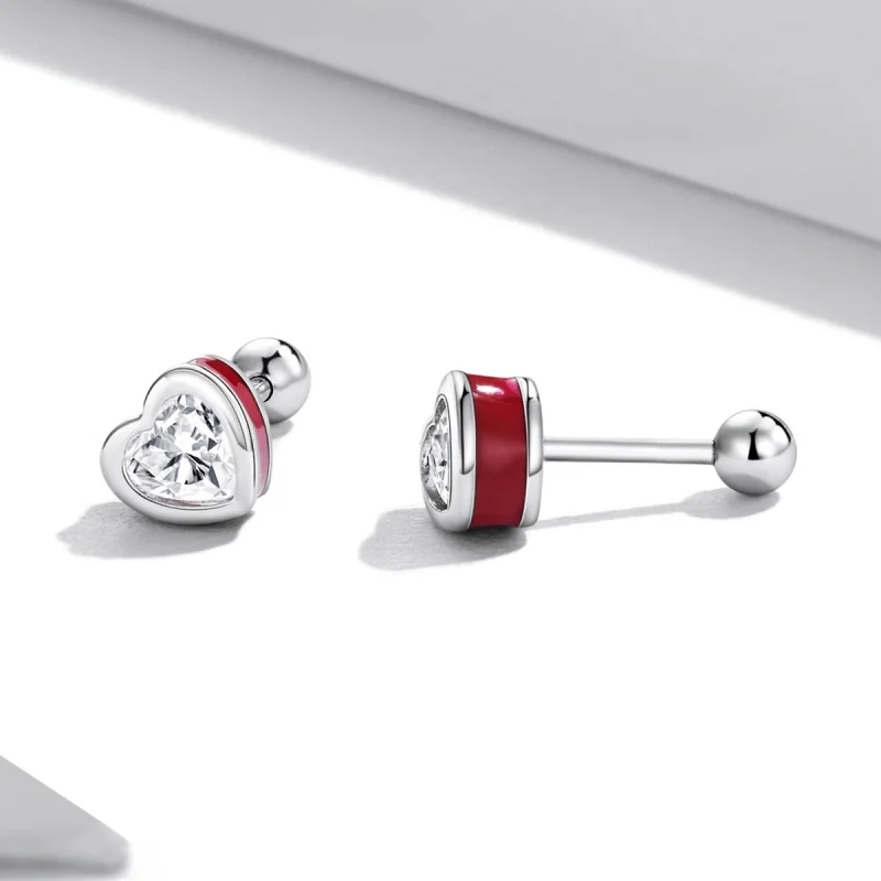 (Bild für) Einfache Liebes-Ohrstecker im Pandora-Stil - SCE1352-VT - Ansicht 3