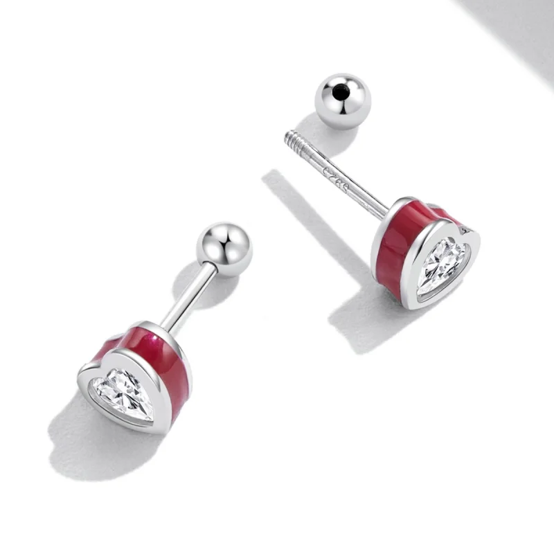 (Bild für) Einfache Liebes-Ohrstecker im Pandora-Stil - SCE1352-VT - Ansicht 4