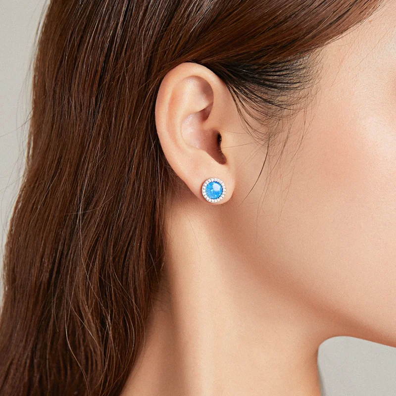 (Bild für) Einfache Opal-Ohrstecker im Pandora-Stil - BSE467 - Ansicht 7