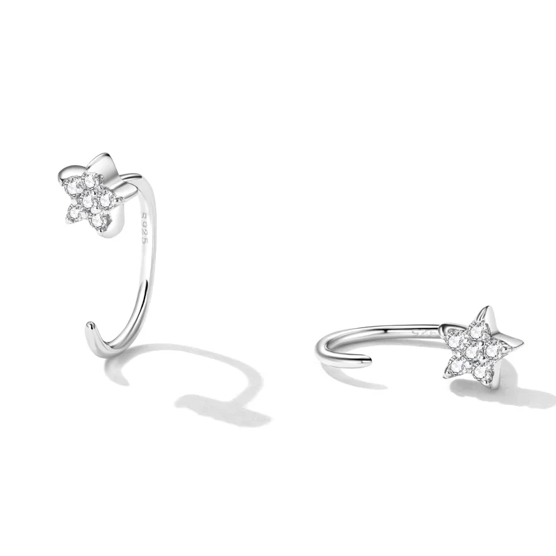 (Bild für) Einfache Stern-Ohrstecker im Pandora-Stil - SCE1421 - Ansicht 2
