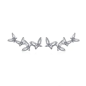 (Bild für) Elegante Schmetterlings-Tanz-Ohrstecker im Pandora-Stil - BSE056