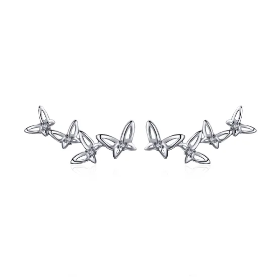 (Bild für) Elegante Schmetterlings-Tanz-Ohrstecker im Pandora-Stil - BSE056