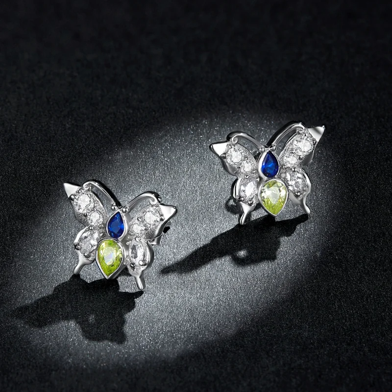 (Bild für) Glänzende Schmetterlings-Ohrstecker im Pandora-Stil - BSE564 - Ansicht 5