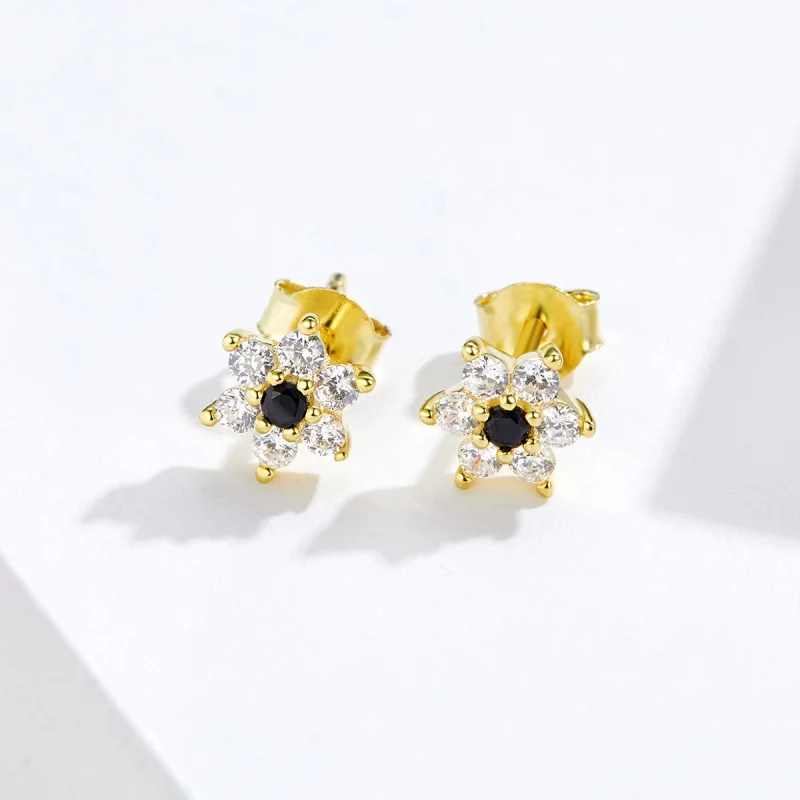 (Bild für) Kleine Blumen-Ohrstecker im Pandora-Stil - SCE708 - Ansicht 2
