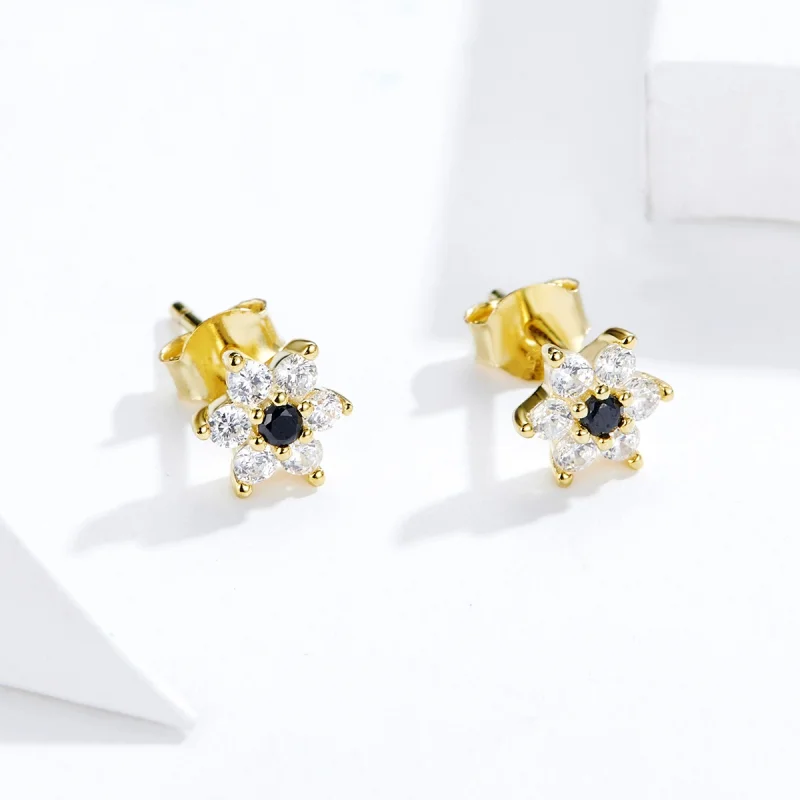 (Bild für) Kleine Blumen-Ohrstecker im Pandora-Stil - SCE708 - Ansicht 4